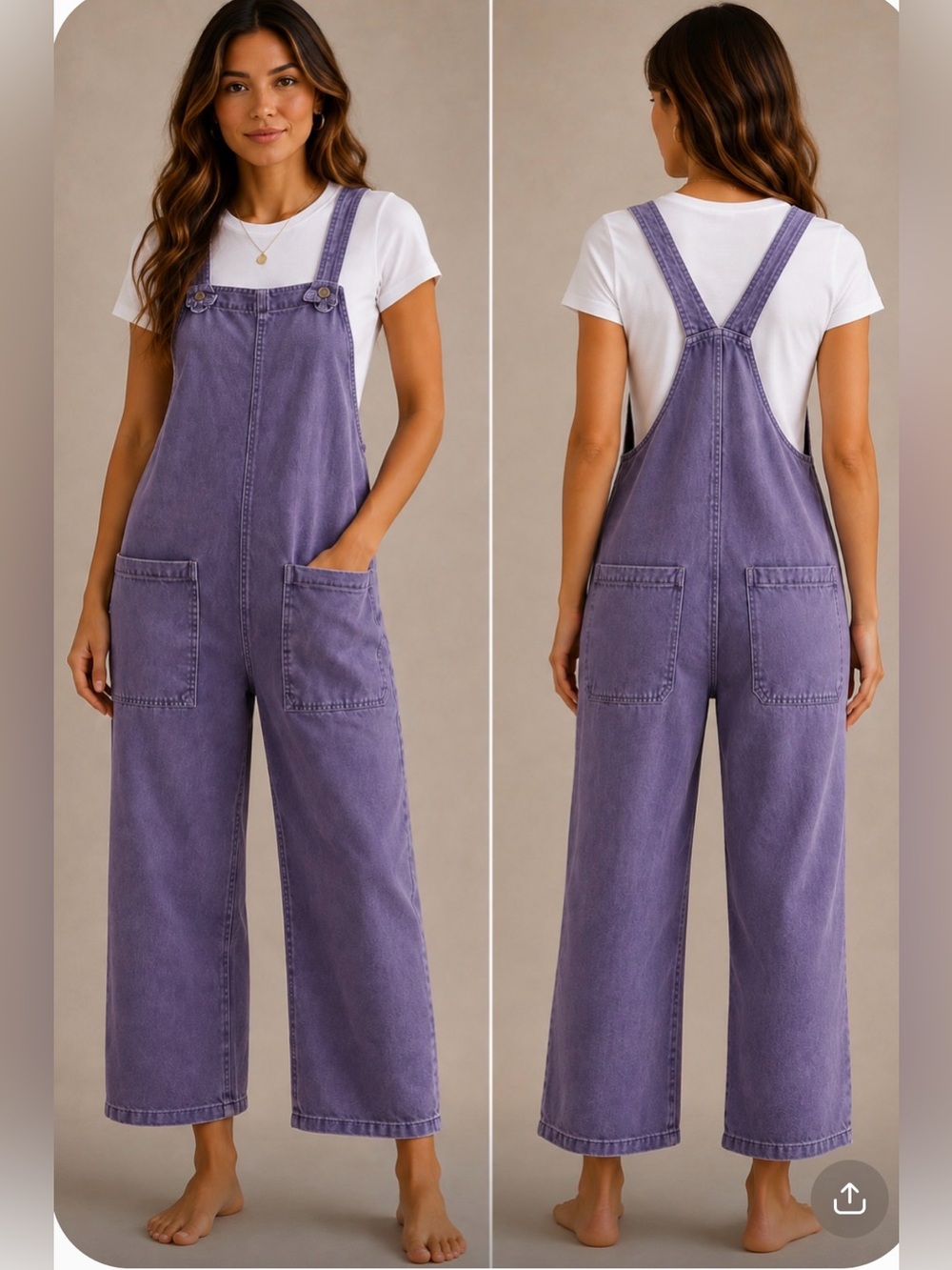 Lilac blue Denim Overalls Jeans - Women's Relaxed Fit medium‎
